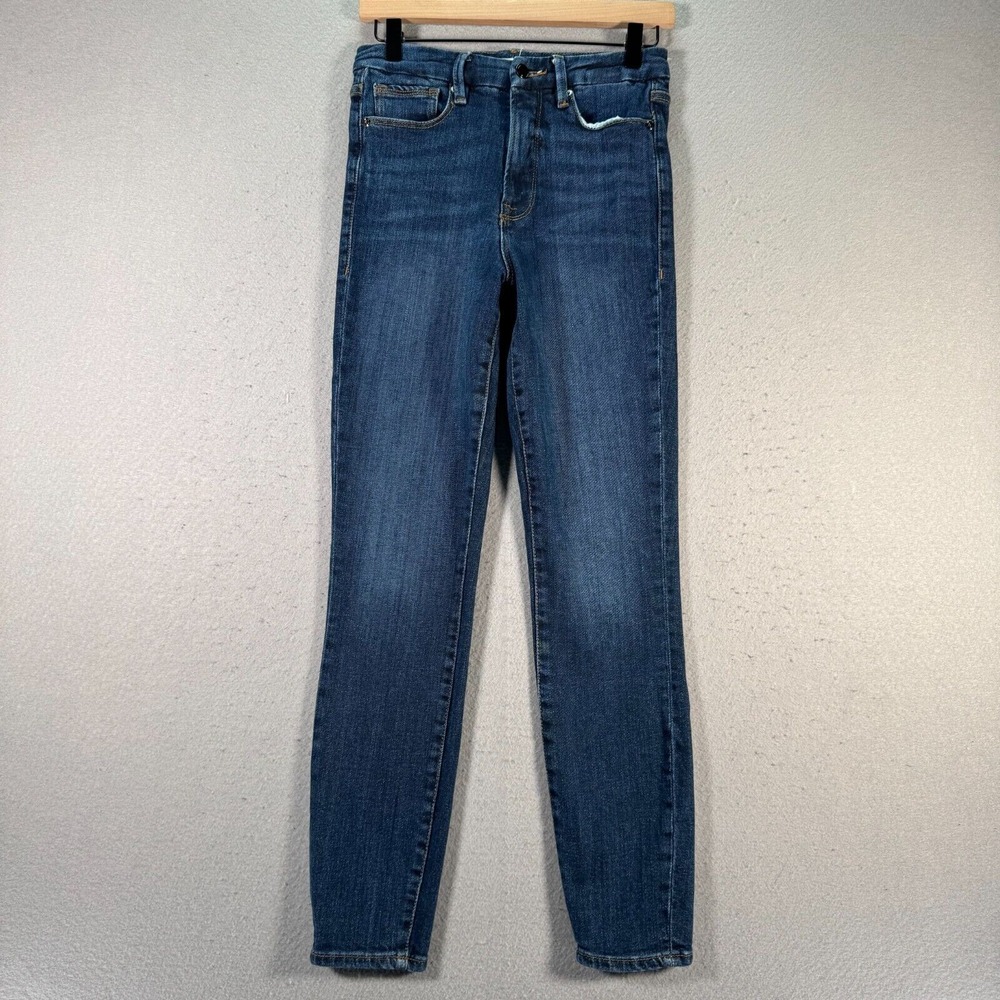 Good American Ultimate Skinny Jeans Womens 6/28 Blue Dark Wash High Rise Stretch